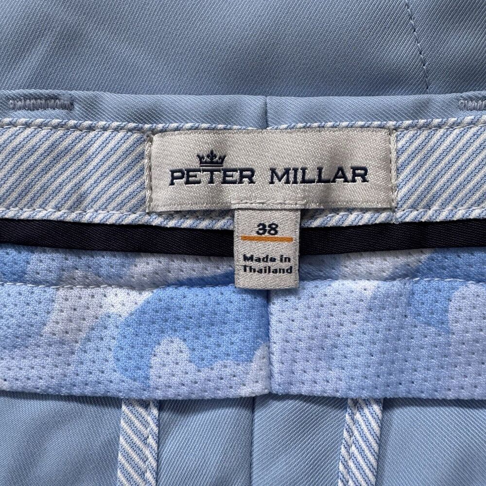 TWO Peter Millar Salem Performance Golf Shorts Men 38 Cornflower Blue 9" Classic - Picture 4 of 11